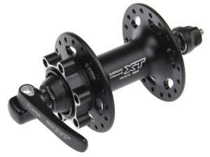 SHIMANO Втулка передняя HB-M756 DEORE XT, 32Н, под диск (6 болтов), OLD:100мм, ось: 108мм, черная, б/уп. 