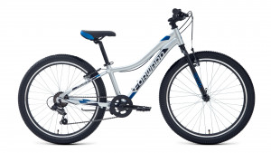 Велосипед Forward Twister 24 1.0 серебристый/синий рама: 12&quot; (2022) 