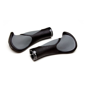 Ручки на руль CLARKS CE233 3-476 СУПЕРКОМФОРТНЫЕ эргономичные, 130мм с 2 интегрир. фиксаторами, черно-серые 