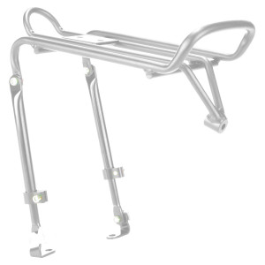 Багажник Ostand CD-220 6-152200 передний, регулируемый, крепление к тормозам V-брейк 240*120 мм, алюминий, серебристый 