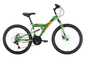 Велосипед Black One Ice FS 24 D зеленый/оранжевый/черный рама: 14.5&quot; (2021) 