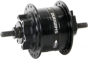 Втулка динамо Shimano, 3D32, 36 отверстий, 6V-3W, под гайки, дисковая под 6 болтов, с SM-DH10, цвет черный 