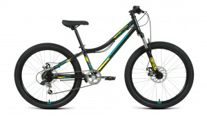 Велосипед Forward Titan 24 2.0 D черный/желтый рама: 12&quot; (2022) 