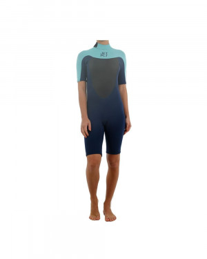 Гидрокостюм женский короткий Jetpilot Flight S/S 2mm Springsuit wms.Teal (2019) 