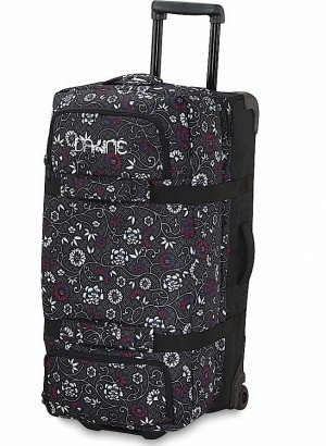 Дорожная сумка Dakine Womens Split Roller 65L Jasmine (чёрный с цветочным орнаментом) 