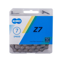 Цепь KMC 5-303710 Z-7 1/2"х3/32" 114зв. 7,3мм с замком 6-7скоростей, в пластик. коробке серо-коричн.