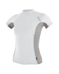 Гидромайка женская O'Neill короткий рукав WMS SIDE PRINT S/S RASH GUARD WHT/HWYSTRIPE S18 (5058S EN4)