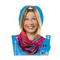 Бандана M-WAVE 5-715125 дыш. полиэстер с микрофиброй 24х48см б/шов. COLORED STRIPES красно-синяя