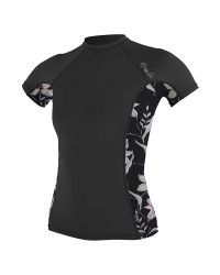 Гидромайка женская O'Neill короткий рукав WMS SIDE PRINT S/S RASH GUARD BLK/ALBNYFLR S18 (5058S EN5)