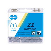 Цепь KMC 5-303720 Z1 Narrow EPT 1/2"х3/32" 1ск. 112 звеньев, 8мм, с замком, в пластиковой коробке, антикоррозионное покрытие EcoProTeQ, серая
