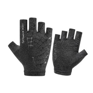 Велоперчатки ROCKBROS S202 COOLMAX RB_S202BKL, короткие пальцы, черные 
