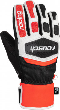 Перчатки горнолыжные Reusch Worldcup Warrior Team black/white/fluo red (2022)