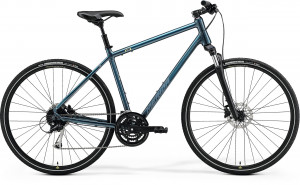 Велосипед Merida Crossway 100 28&quot; TealBlue/SilverBlue/Lime (2021) 