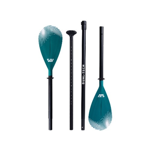 Aqua Marina Pagaie Dual-Tech 2-en-1 Aluminium – 165-215 Cm SUP, 230 Cm Kayak – Lames PP/fibre De Verre, 3-4 Sections, 1200g