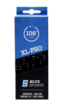 Шнурки хоккейные BlueSports XL-PRO Black/White, без пропитки, литой кончик