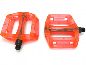 Педали Z PLUS Z-0911,DH/BMX, полимерные,  9/16&quot; прозрачные оранжевые 