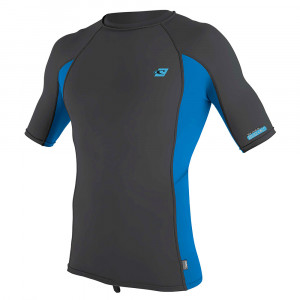 Гидромайка мужская короткий рукав O&#039;Neill Premium Skins S/S Rash Guard Smoke/Brite Blue/Smoke S21 (4169B GL8) 