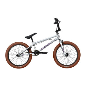Велосипед Stark Madness BMX 3 серебристый/фиолетовый/коричневый (2023) 