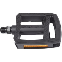 Педали M-Wave Steady Flat 2 5-312011 пластиковые с антискользящим покрытием, со светоотражателями, пластик, черный