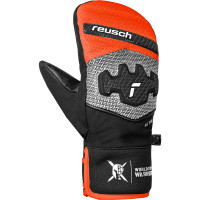 Варежки Reusch Worldcup Warrior Prime R-Tex XT Junior Mitten black/silver/fluo red
