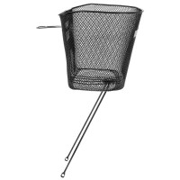 Корзина Multibrand Basic 5-431511 передняя 34х25х25/22 см, для вилки 1 1/8" на 26-28", сталь, черный
