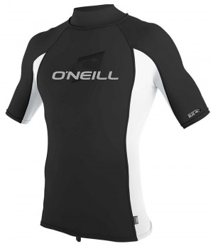 Гидромайка мужская короткий рукав O&#039;Neill Premium Skins S/S Turtleneck Rash Guard Raven/White/Raven S21 (4517 GL7) 