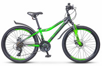 Велосипед Stels Navigator-410 MD 24" 21-sp V010 черный/зеленый (2019)