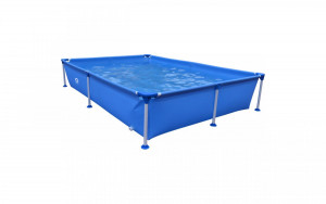 Каркасный бассейн JILONG Rectangular Steel Frame Pool, FilterPump 300gal  с фильтр-насосом 258x179x66 синий 