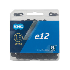 Цепь KMC 5-306101 e12 BlackTech 11/128" 12ск. 130 звеньев, с замком, д/SHIMANO/SRAM, максимальная прочность специально для E-Bikes, черная 