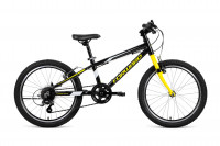 Велосипед Forward RISE 20 2.0 черный / желтый (2022)