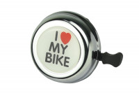 Звонок 54BF-06 стальной, стандартный, наклейка "I Love my Bike" (2022)