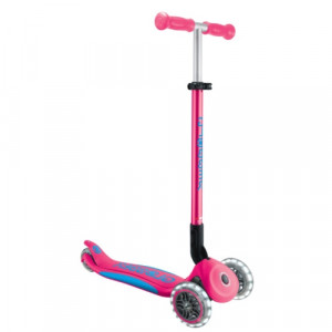 Трехколесный самокат Globber Elite Lights фуксия 