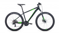 Велосипед Forward Apache 27.5 2.0 disc черный/ярко-зеленый рама 15" (2022)