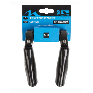 Рога M-WAVE 5-408167 алюм. прямые, короткие, анатомические, черные Рога M-WAVE 5-408167 алюм. прямые, короткие, анатомические, черные