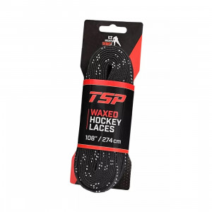 Шнурки хоккейные с пропиткой TSP Waxed Hockey Laces Black 