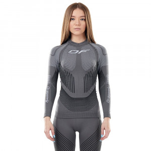 Термофутболка Dragonfly DF 3DThermo Woman grey с длинным рукавом 