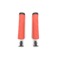 Ручки на руль HORST H6 00-170567 OneSideLock 135мм резиновые, новый антискольз. дизайн, c 1 черн. фикс. красные