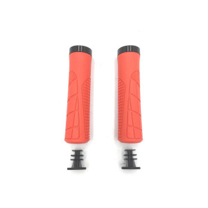 Ручки на руль HORST H6 00-170567 OneSideLock 135мм резиновые, новый антискольз. дизайн, c 1 черн. фикс. красные 