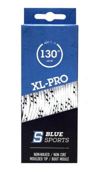 Шнурки хоккейные BlueSports XL-PRO White/Black, без пропитки, литой кончик