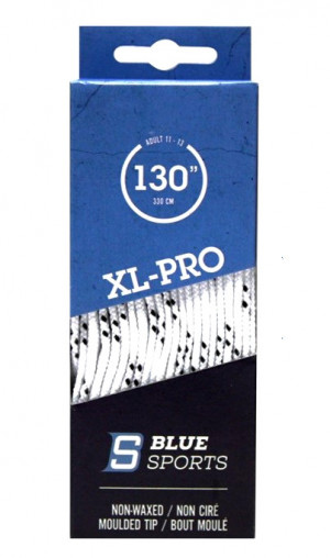 Шнурки хоккейные BlueSports XL-PRO White/Black, без пропитки, литой кончик 