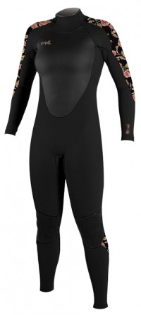 Гидрокостюм женский длинный O'Neill WMS Epic 3/2 Back Zip Full Black/Black/Flo S21 (4213B GR4)