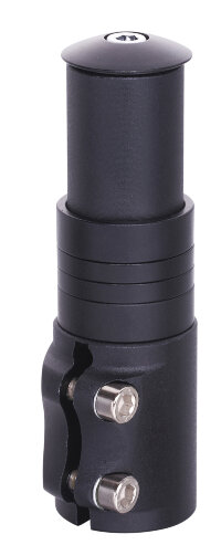 Удлинитель штока вилки Kenli 1-1/8" х 115мм, алюминий, проставочные кольца, черный в торг. упак.