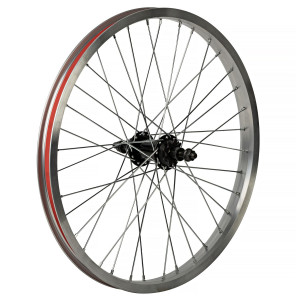Колесо 20&quot; заднее BMX, двойн. алюм. обод 36H, стал. втулка, 3/8&quot;х175 мм, насып. подшип, 9T, серебрист. 