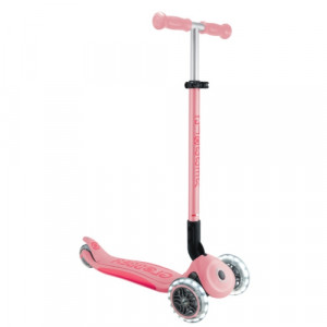 Трехколесный самокат Globber Elite Lights пастельно-розовый 