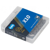 Цепь KMC X10, 10 скоростей, 116L, 1/2"x11/128", с замком CL559R Цепь KMC X10, 10 скоростей, 116L, 1/2"x11/128", с замком CL559R