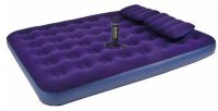 Надувная кровать Relax Flocked Air Bed Queen с 2 подушками и ручным насосом 203х152х22 синяя