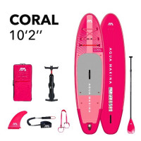 SUP-доска надувная с веслом Aqua Marina Coral 10'2" raspberry (2025)