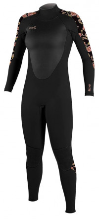 Гидрокостюм женский длинный O'Neill WMS Epic 5/4 Back Zip Full Black/Black/Flo S21 (4218B GR4)