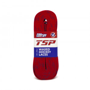 Хоккейные шнурки с пропиткой TSP Waxed Hockey Laces Red 