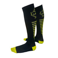 Гольфы хоккейные компрессионные Lecompro Compression черные/лаймовые